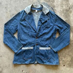 Vintage 70s Wrangler Denim Blazer Jacket Size Large Women's